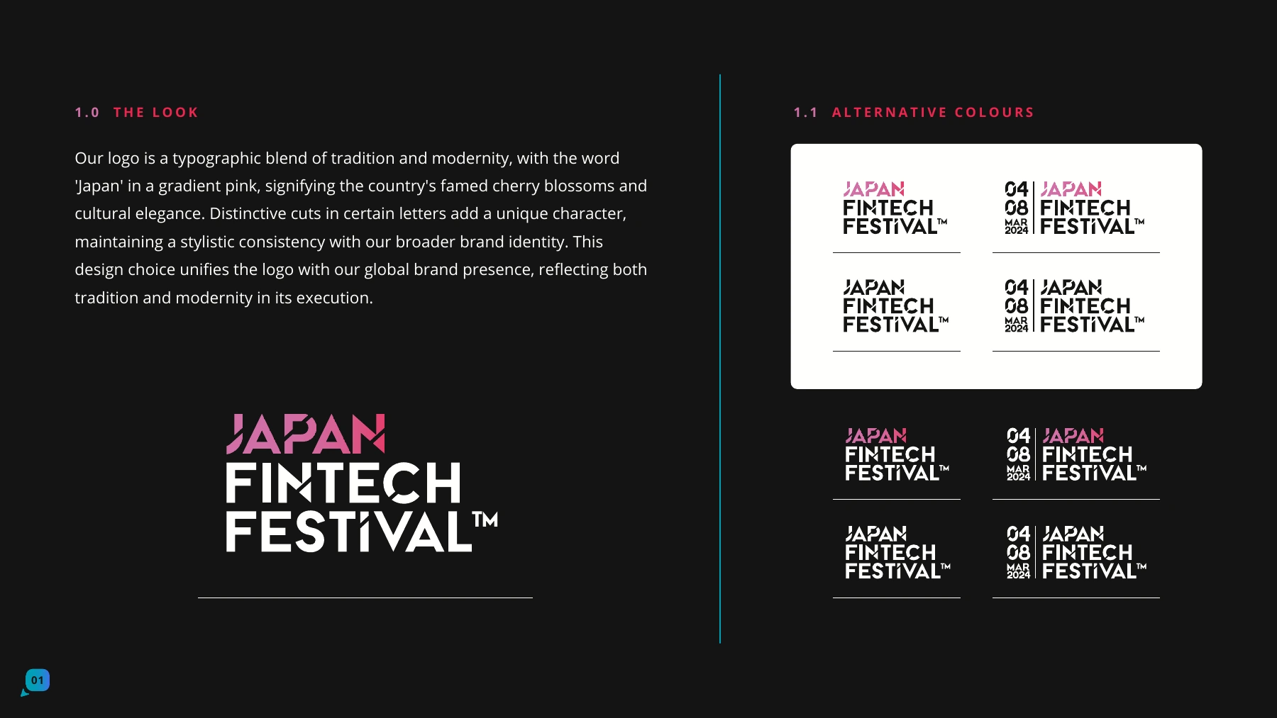 Japan FinTech Festival 2024 brandbook page 2, Logo and lockups
