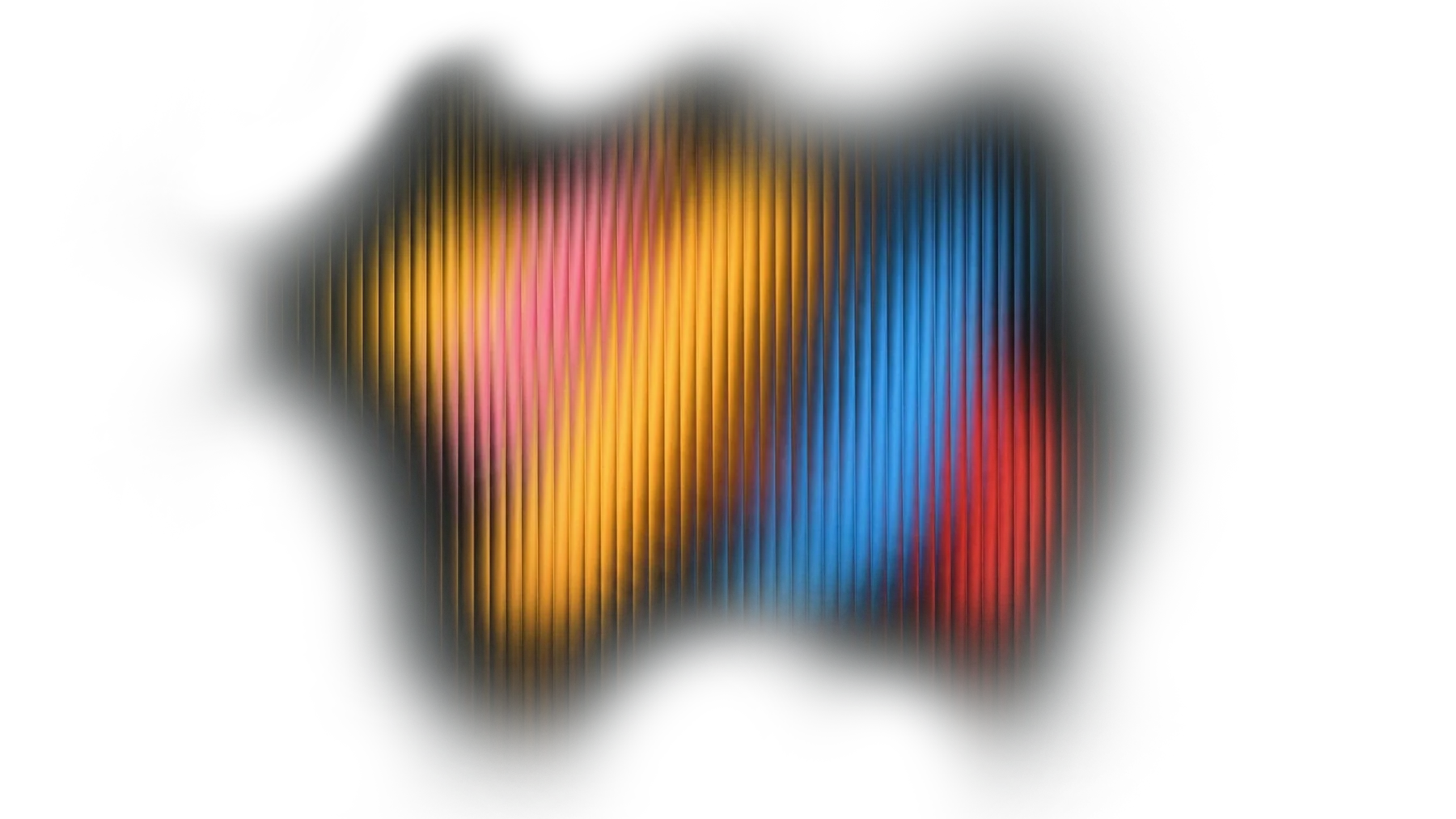 Original SFF 2026 Weave motif: a flowing field of yellow, pink, blue and red threads