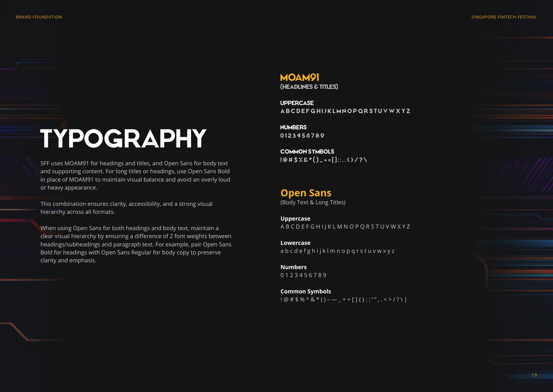 Singapore FinTech Festival 2025 brandbook page 19, Typography