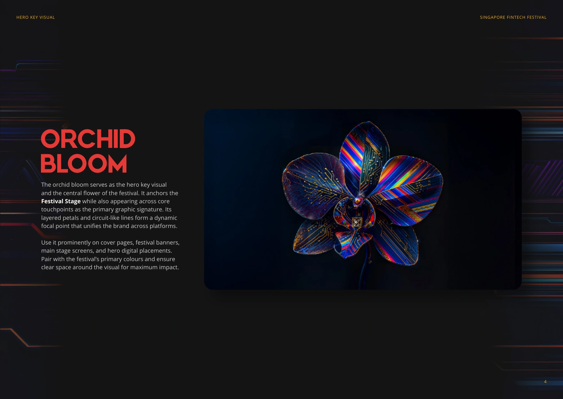 Singapore FinTech Festival 2025 brandbook page 4, Hero orchid