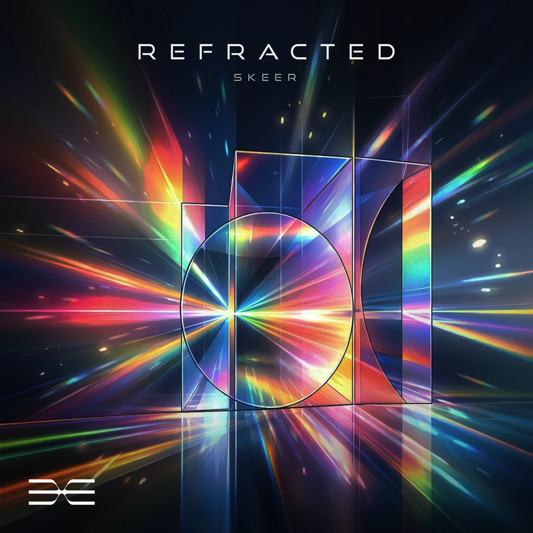 Refracted release cover with prismatic light and geometric panes